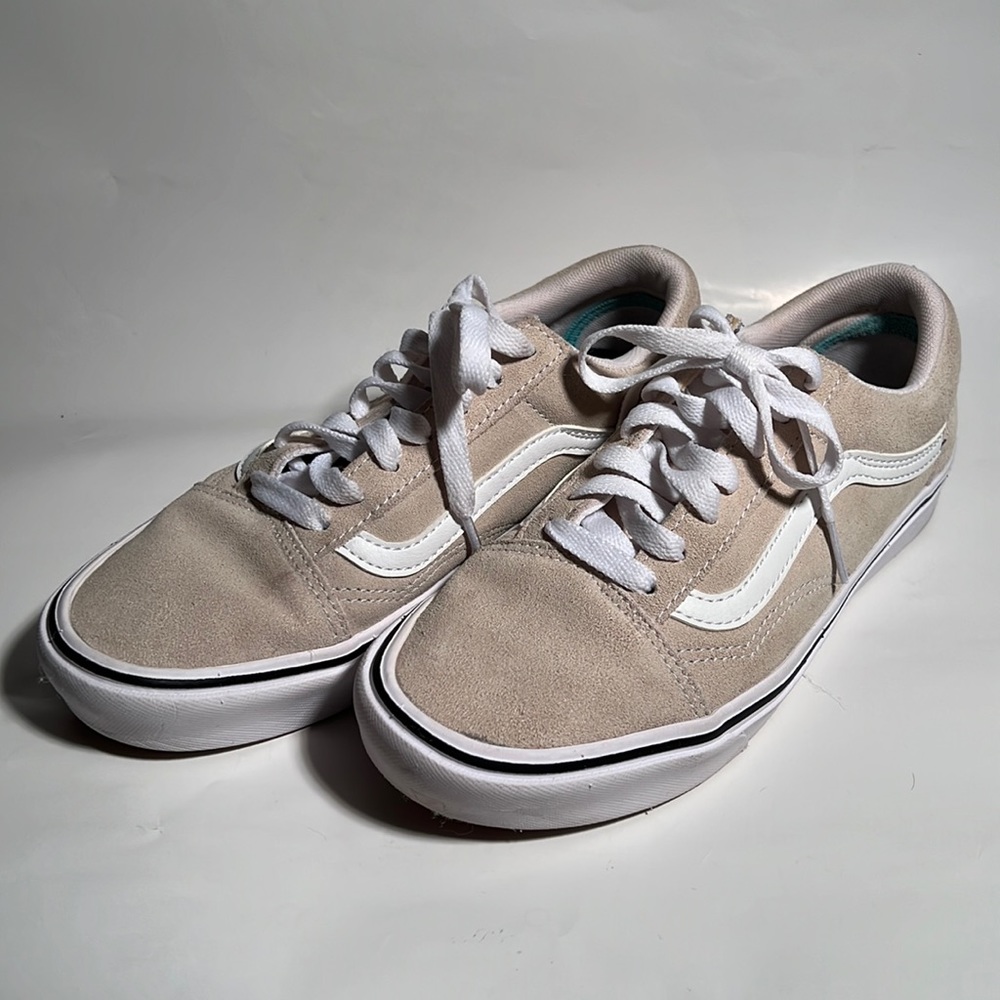 VANS SUEDE COMFYCUSH OLD SKOOL OATMEAL CREAM WHITE size 7